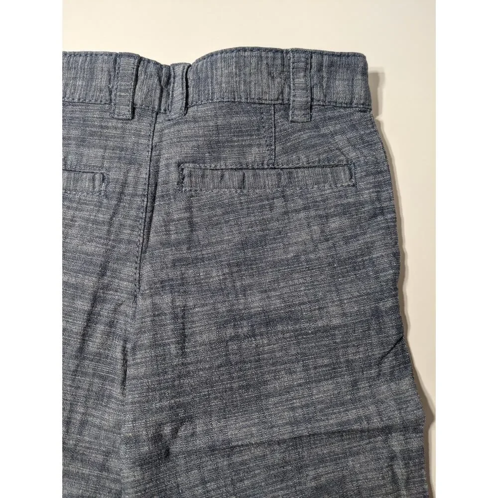 Cat & Jack Boys Flat Front Chino Shorts Blue 5 Stretchy Adjustable Waist Pockets